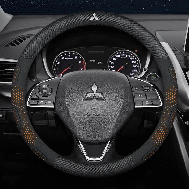 Auto Wildleder Kohlefaser Leder Lenkradabdeckung für Mitsubishi Outlander Pajero Asx Lancer EX Evolution L200 Triton RALLIART