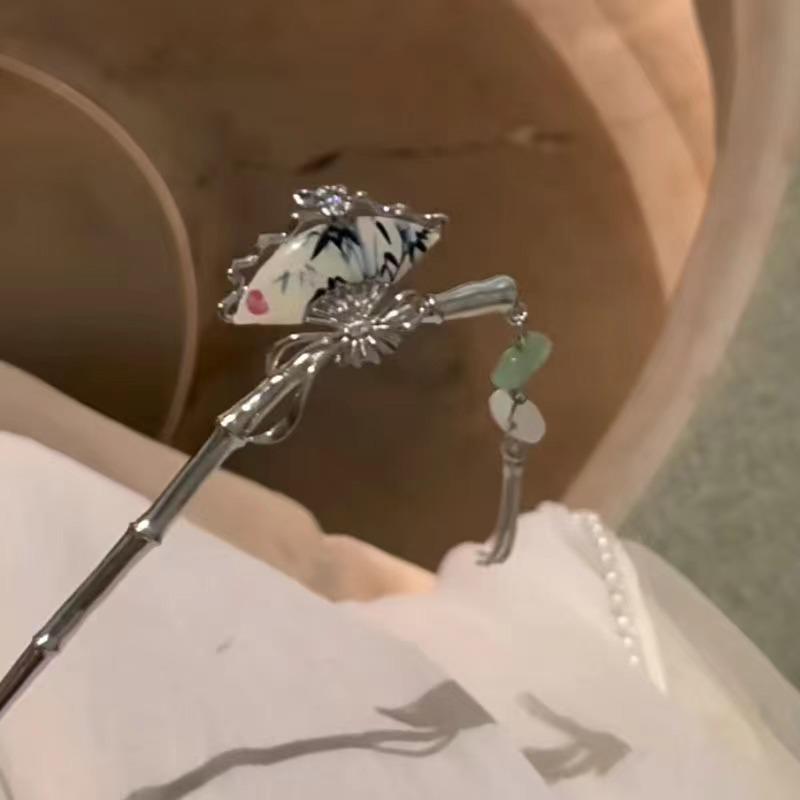 Four Seasons Chinese Tassel Hairpin: Ancient Style Hanfu with Fresh Pearl and Jiangnan Classical Cheongsam Hair Accessory