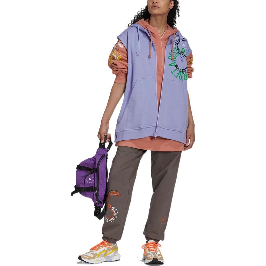 Adidas Sweatshirts Unisex Purple Hooded Moderate Cardigan IB5904