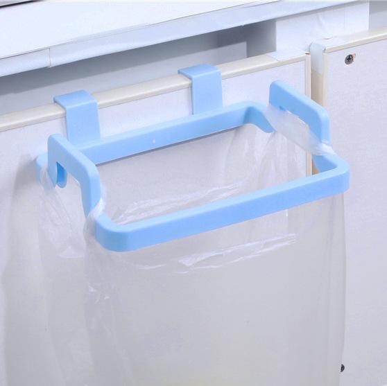 1Pc Creative Plastic Door Back Garbage Bag Rack Kitchen Cabinet Door Rear Cloth Hanger Storage Hook Bracket Simple Kitchenware