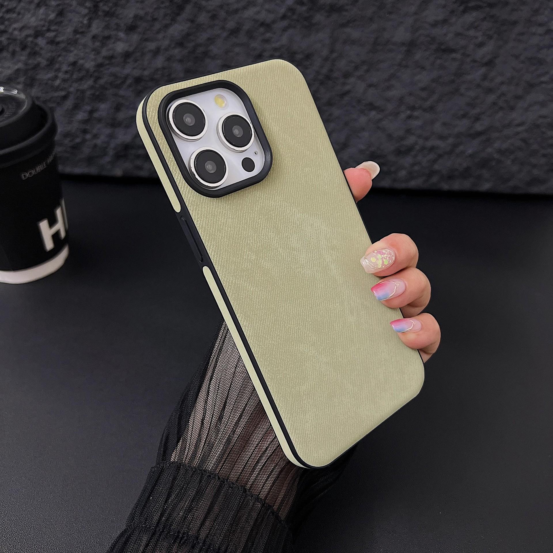

Applicable To Apple 16promax Mobile Phone Case New Denim Pattern 15 Lambskin 14 Silicone Matte 13 Protective Cover 12 iPhone12promax