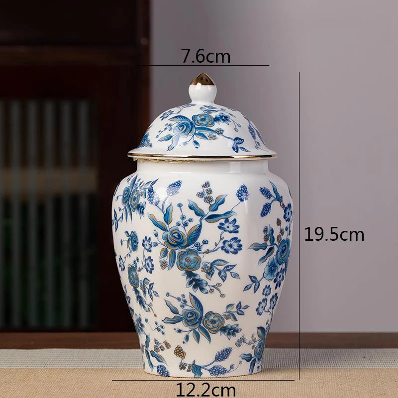 Blue and White Porcelain Tea Canister Ceramic Tea Organizer Box Storage Jars Desk Decoration Tea Jar Coffee Container Teas Caddy
