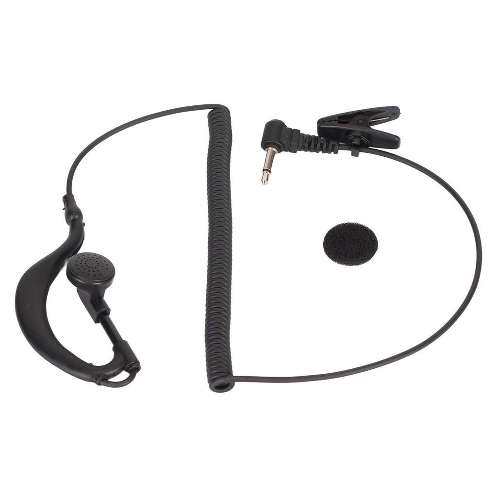 3.5MM Walkie Talkie Headset Earpiece Ear Hooked Clear Sound Quality 1 Pin Black for Two Way Radios