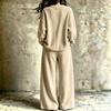 Women's Casual V-Neck Loose Fit Two-Piece Set, Fall Winter Loungewear