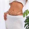 Mehrlagige Seestern Muschel Taillenkette Trendige Imitationsperle Sexy Bikini Goldfarbene Bauchkette für Frauen Mädchen Körperschmuck Geschenke