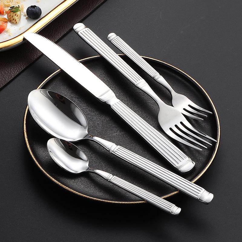 Stainless Steel Silver Dinner Dinnerware Knife Fruit Fork Spoon Cutlery Kitchen Wear Resistant Tableware Silverware