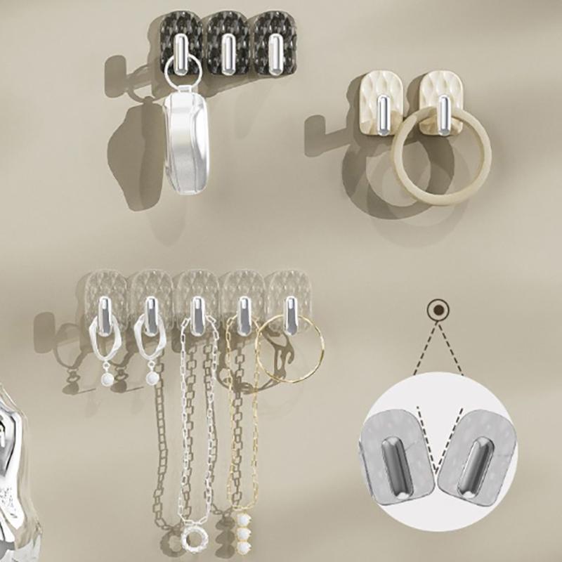5 Stück runder Haken zum Aufhängen an der Wand Starker selbstklebender Haken Badezimmer Kleidung Handtuch Schlüsselhaken Küchenorganisation Zubehör