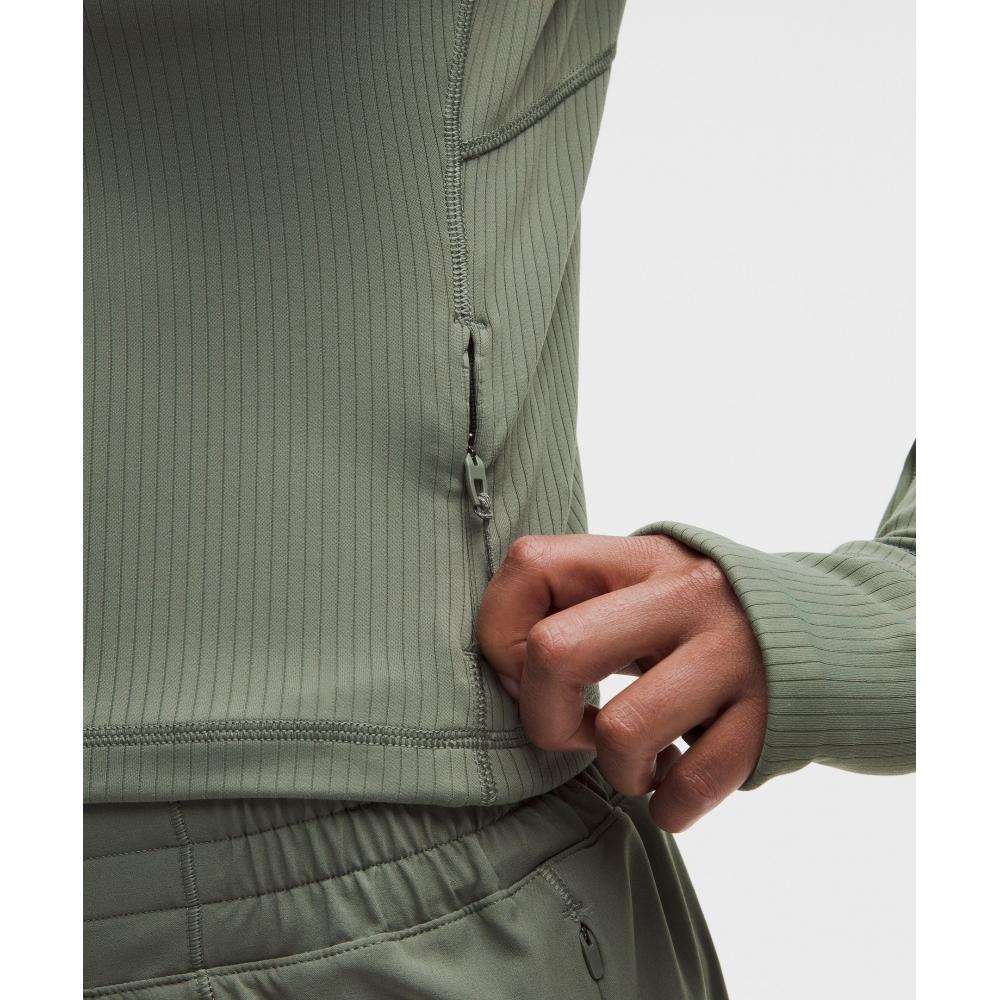 Lululemon It S Rulu Ribbed Cropped Half Zip  Updated Willow Leaf