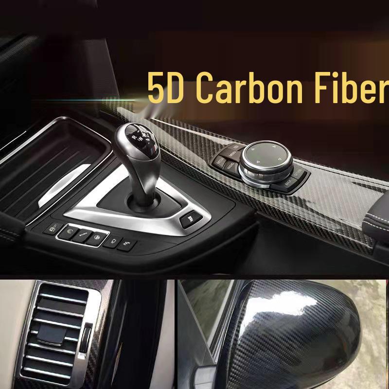 

5D Текстура углеродного волокна Защита от царапин Накладка на порог двери автомобиля и полоса для кузова - Ширина 5 см 3 Meters