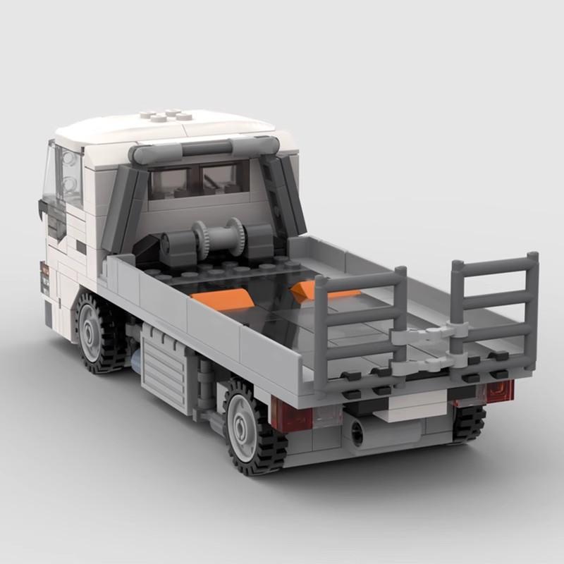 Bricklink Technical Truck 8-wide Isuzu Elf Car Carrier Speed Vehicles Trailers City Transporters Building Blocks Kid Toys Gift