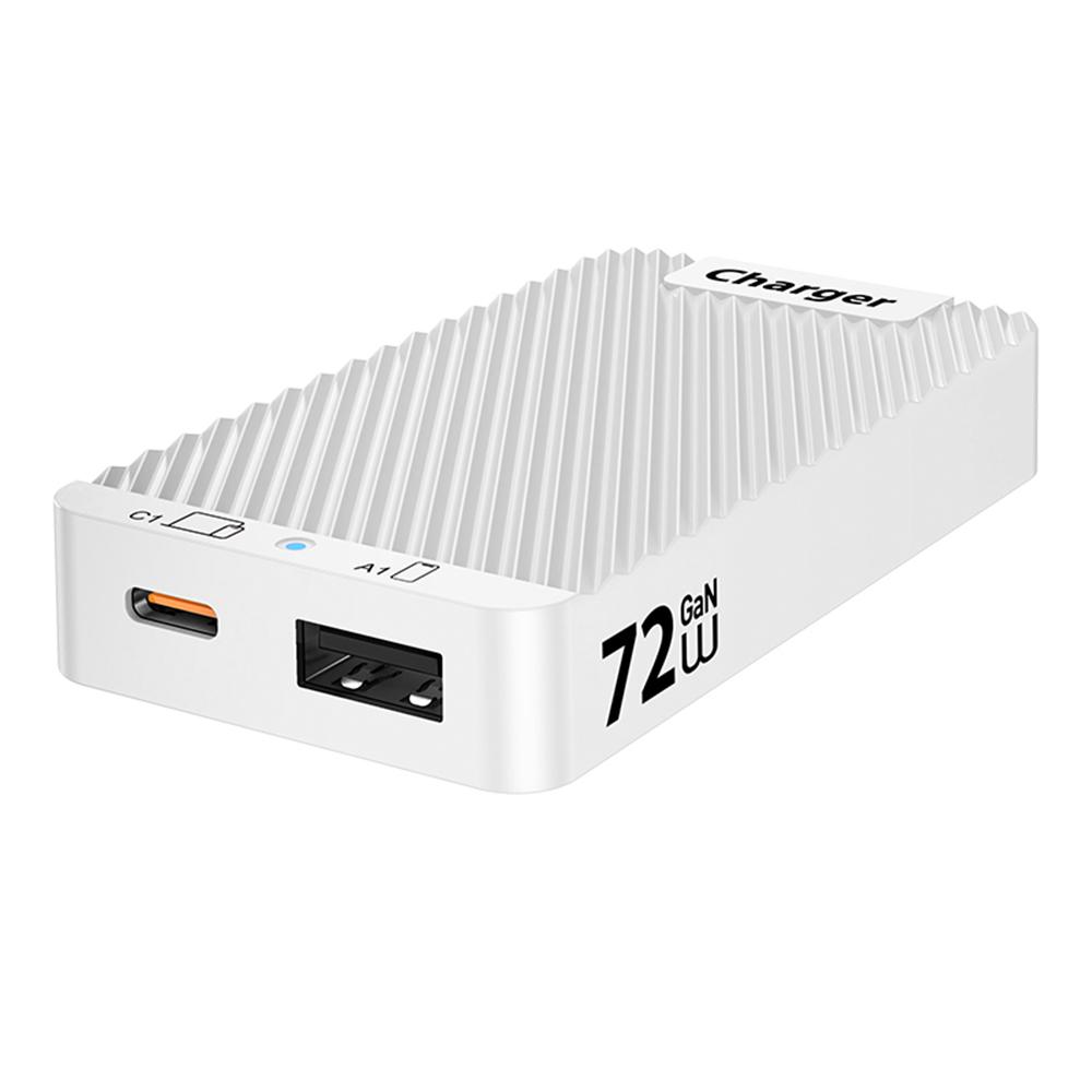 WLX-902 72W Ultradünnes GaN Schreibtischladegerät Duale USB-C-Anschlüsse Schnellladestation für Tablets/Telefone/Laptops