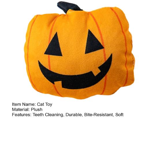 Cat Toy with Catnip Teeth Cleaning Play Toy Durable Bite-Resistant Halloween Plush