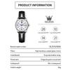 OLEVS Watch Waterproof Ladies Popular Arm Watch Quartz Watch Quartz Fashion Business Stylish Watch Silver Dial Cute Watch Leather Band White Silver