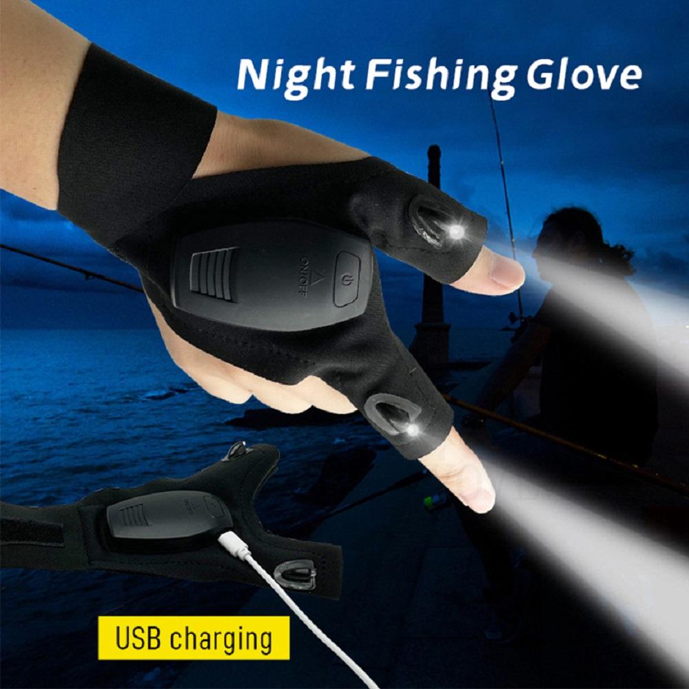 Rechargeable Led Flashlight Glove Gadgets Tools for Fishing Camping Repair Gift for Dad Boyfriend Husband Lights Car Guy Cool