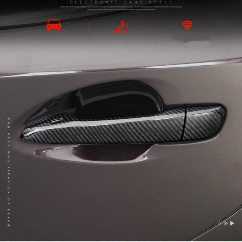 For Lexus IS ES CT200h RX GS IS200T IS250 IS300 IS350 RX270 RX350 Carbon Fiber Black Car Door Handle Cover Stickers Accessories