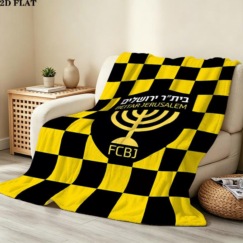 1 Stück Beitar Jerusalem FC Gemustert Flanell Decke Geeignet für Alle Jahreszeiten Für Heimdeko Wärme Und Komfort Geschenke Feiertagsgeschenk