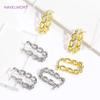 Trendy 18K Gold Plated Brass Geometric Hoop Earring Inlaid Zircon Twist Round Earring,Jewelry Party Gifts For Women Wholesale