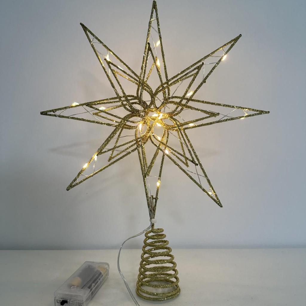 LED Wrought Iron Christmas Tree Topper Star Decoration