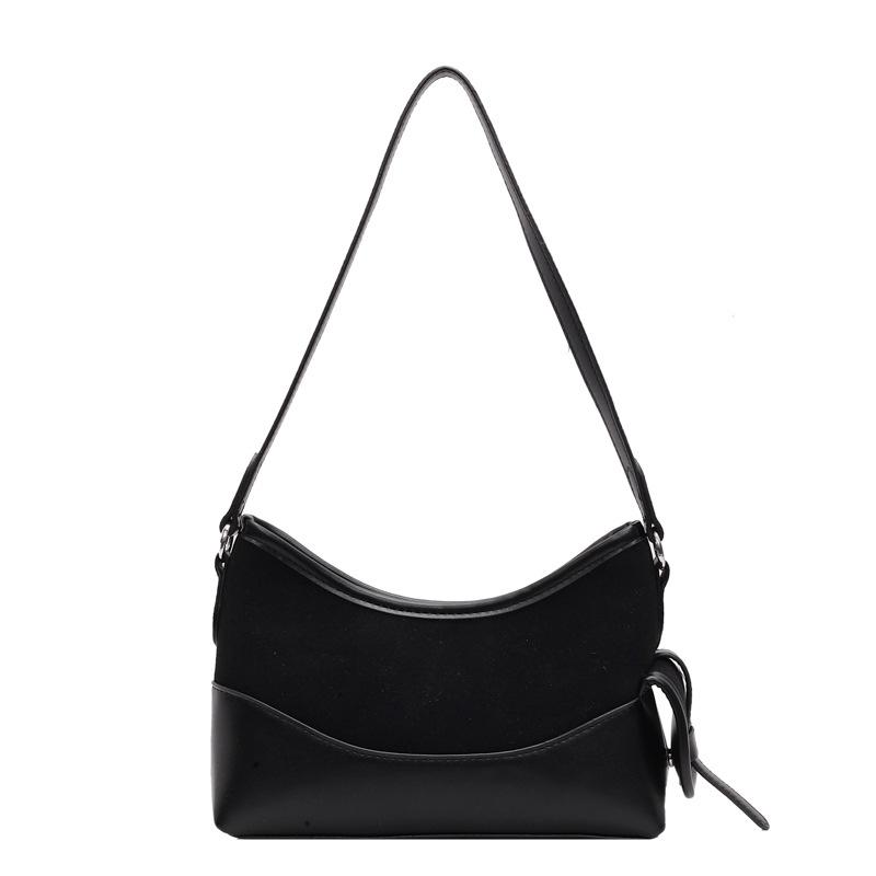 

Autumn and winter matte retro small bag, new women s bag, popular messenger bag, shoulder underarm bucket bag. чёрный