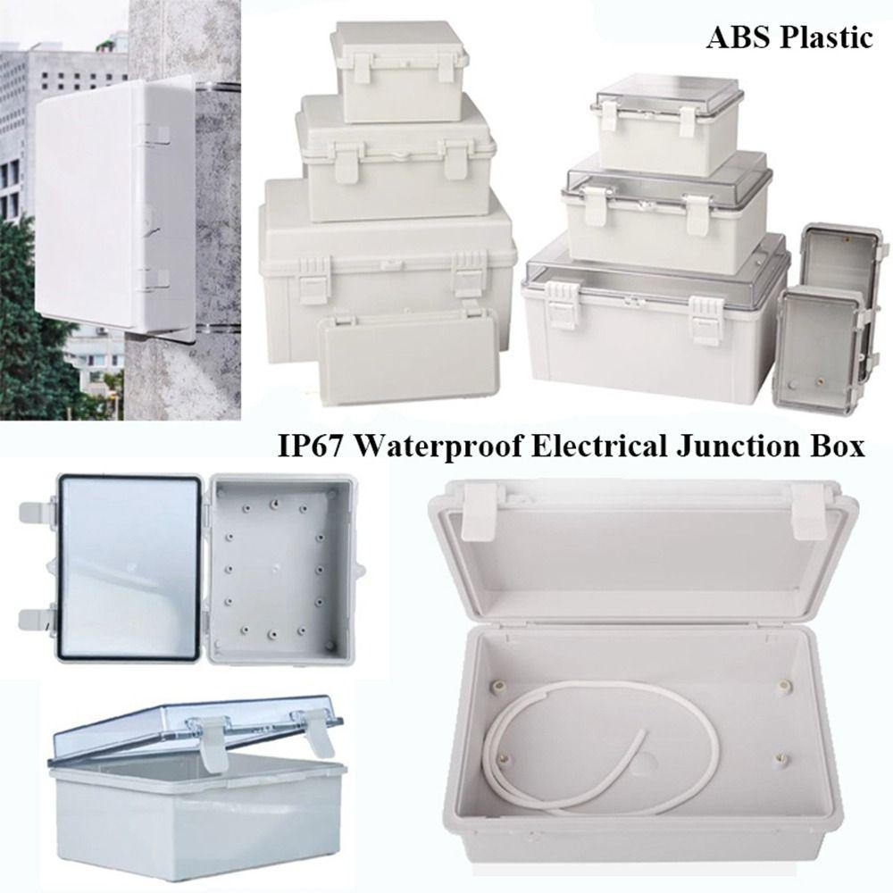 IP67 Electrical Junction Box Waterproof White Outdoor Sealed Switch Power Case Plastic Enclosure With Hasp Distribution Boxes