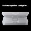 Double-layer Art Tool Empty Storage Box Rectangle Tweezers Clippers Pens Polishing Buffer Files Plastic Container