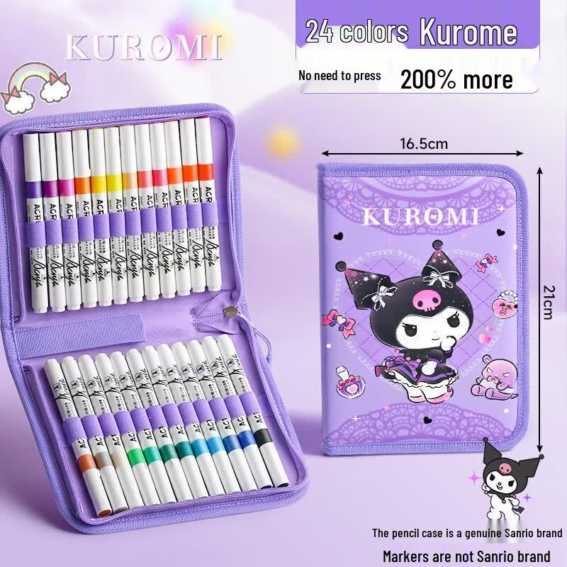 Sanrio Kuromi Soft-Tip Acrylic Marker Set