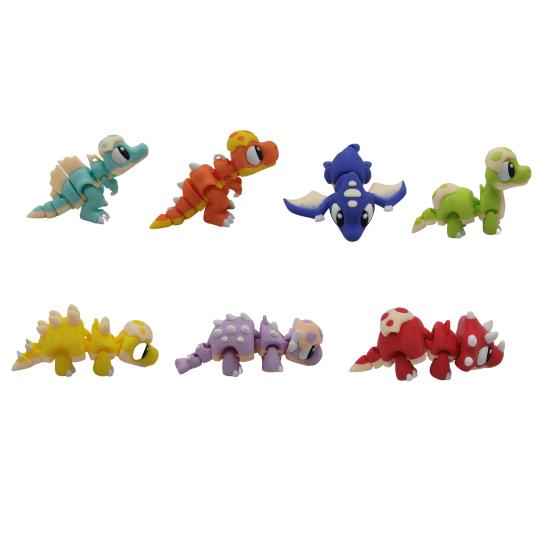 3D Printed Dinosaur Figurine Movable Joints Dino Fidget Toy Articulated Office Desktop Decoration Dinosaur Model Home