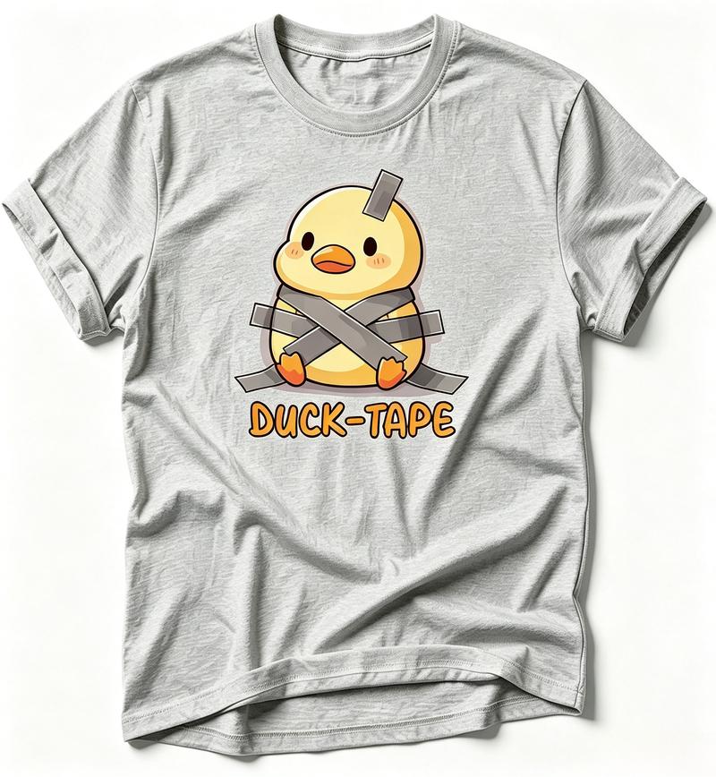 Funny Ducktape Pun T Shirt Cute Sticky Tape Duck Cartoon Graphic Tee Casual Short Sleeve Cotton Tops For Unisex Unisex