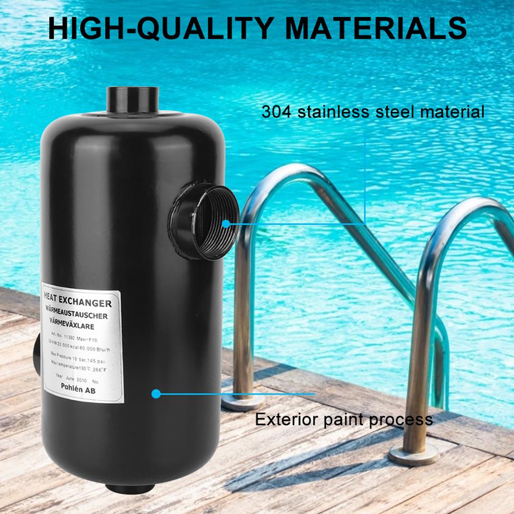 Scambiatore di Calore in Acciaio Inossidabile per Piscina Riscaldatore Termostato per Piscina Accessori per Attrezzatura