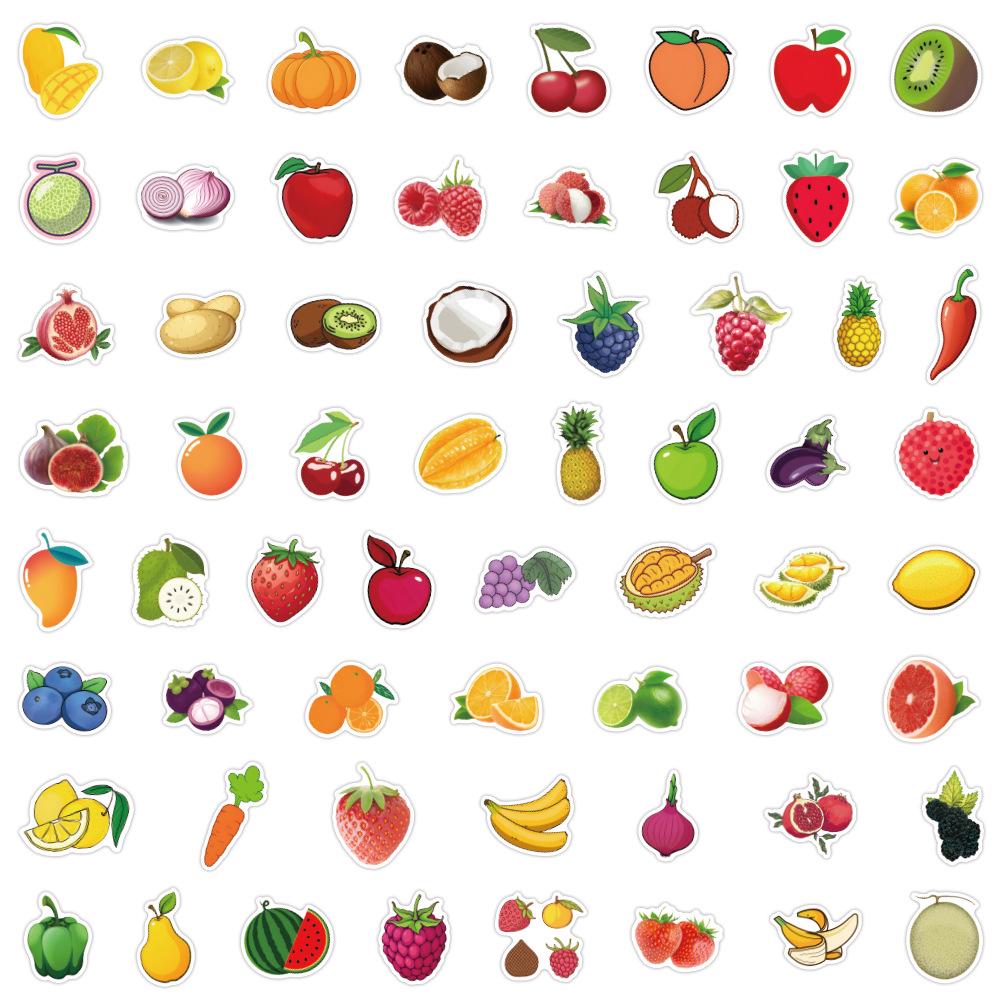 

60 Summer Fruit Cartoon Graffiti Stickers - DIY Waterproof Decoration for Desk, Phone, Planner