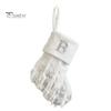 1ks vánoční bílá punčocha dopisní výšivka pletené ručně vyráběné opakovaně použitelné vánoční stromeček závěsný dárkový sáček punčochový přívěsek party sváteční dekorace
