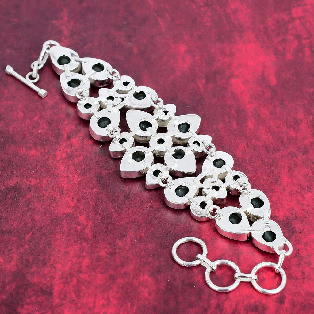 Green Onyx Bracelet Handmade Gemstone Jewelry, 925 Sterling Silver Bracelet, Adjustable Chain Bracelet, Gift For Mom Dainty Bracelet