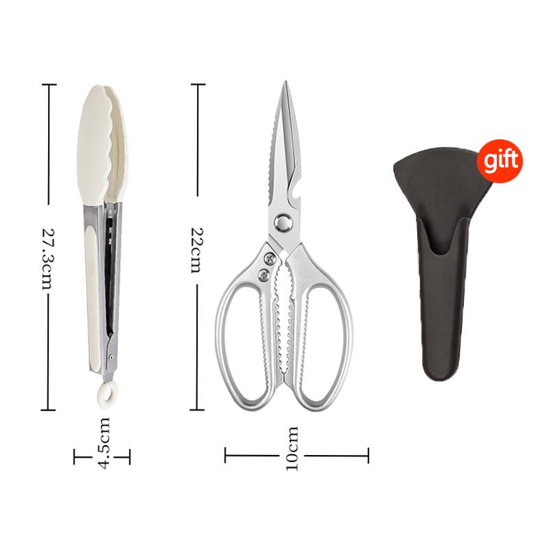 1/2 piece, Korean BBQ scissors Household kitchen scissors Stainless steel barbecue scissors for steak vegetable food scissors