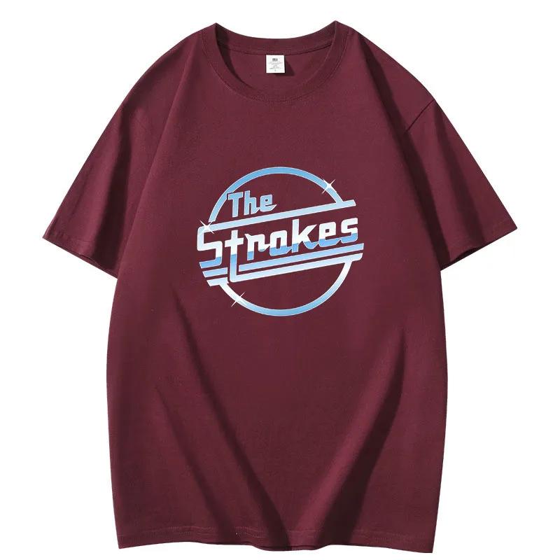 

Men Cotton T-Shirt Summer Tops The Strokes T Shirt Men Indie Short Sleeve Bigger Size Homme Black Top Drop Shipping XXXL