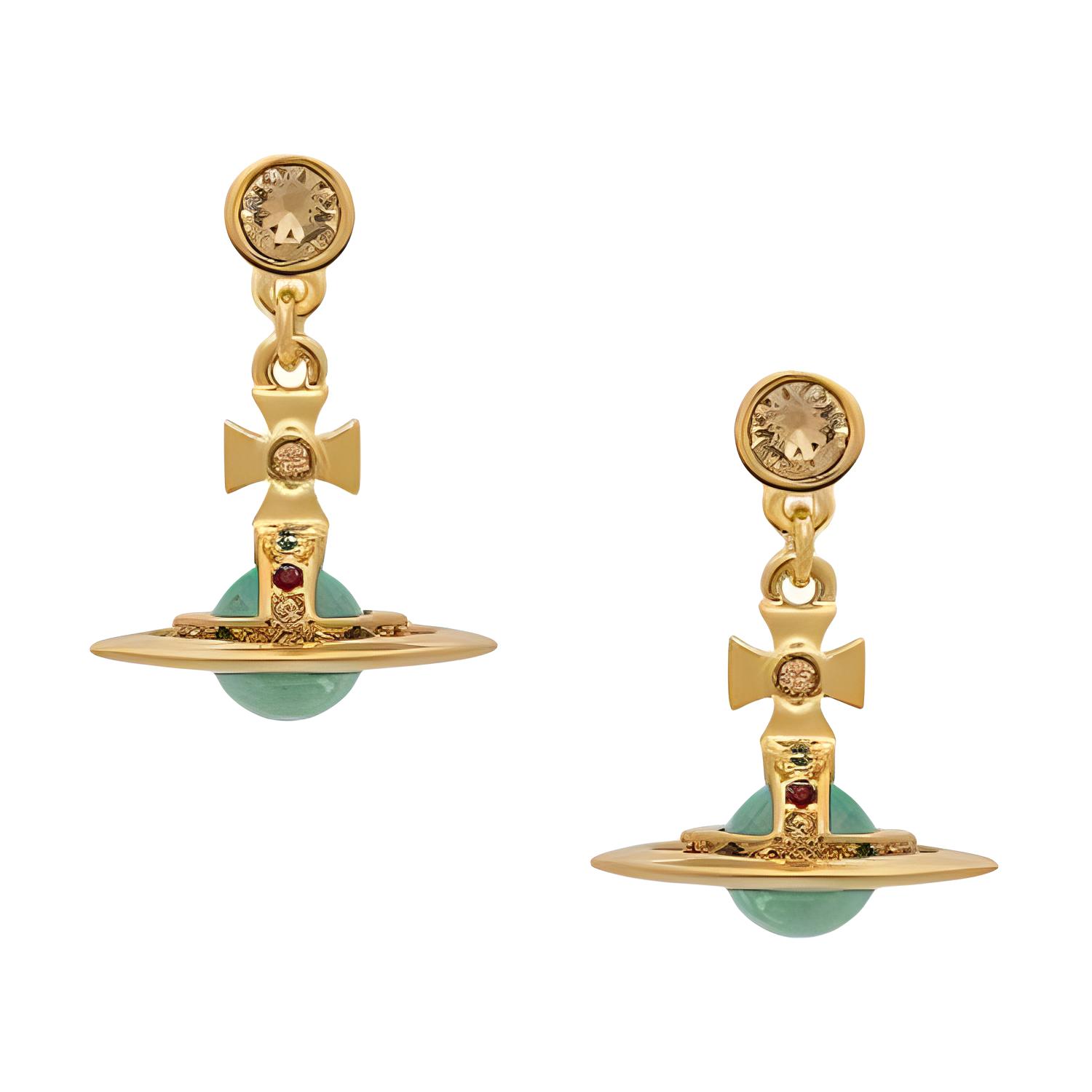 Vivienne Westwood Sphere Buckle Enamel Brass Earrings Unisex earrings Gold 8050889733652 F,Gold