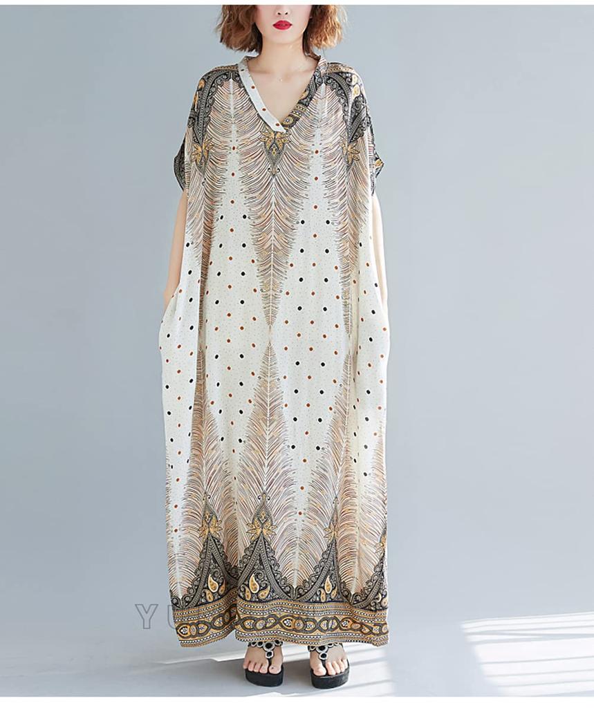 YUNHEN Maxi Short Plus Oversized Summer Loungewear as shown in the Women's Dress, Sleeve, Oversized, Bohemian, Size, Silhouette, (Free Size, picture)