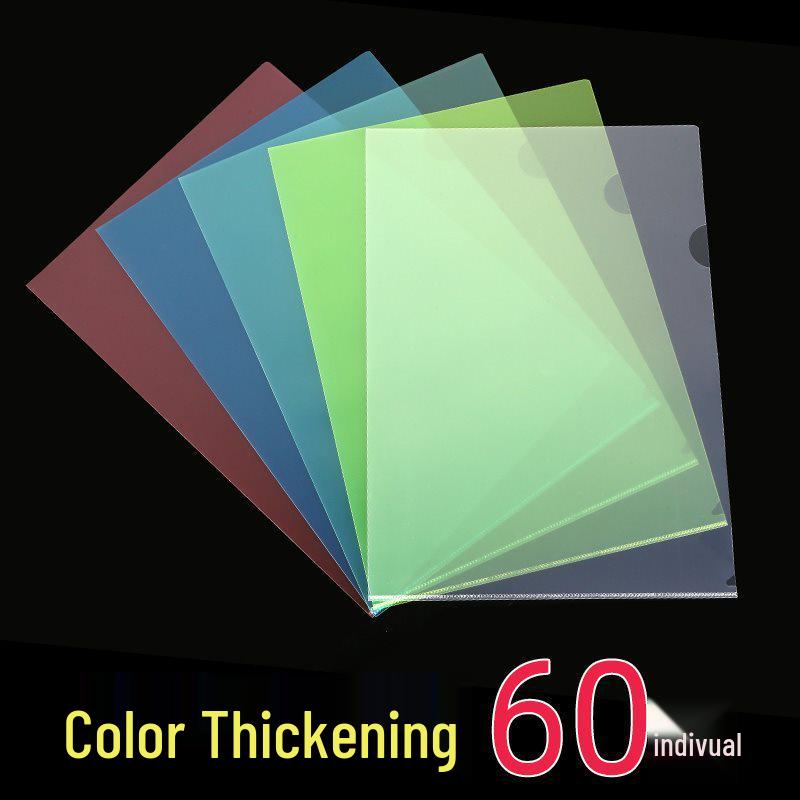 A4 Transparent L-Shaped Folder - Thickened Single-Page Sleeve and Organizer