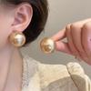 Exaggerated Oversized Round Pearl Stud Earrings for Women – Fashionable and Unique Statement Jewelry