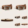 Fashionable Carved Metal Buckle Women Casual Suede Waist Belt For Fashionable Workday Attire