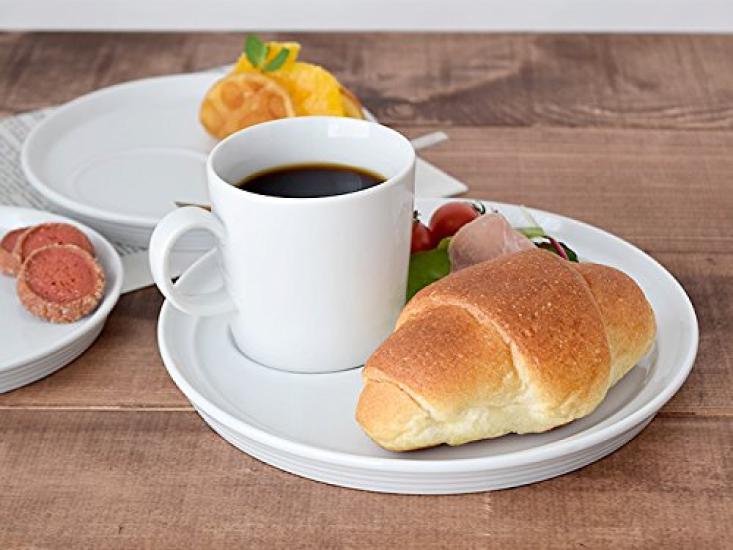 Tableware East CAFE Lunch Set Plate 22cm + Mug White White Tableware Cafe Tableware Divider Plate Dinner Tableware Set Plate Set
