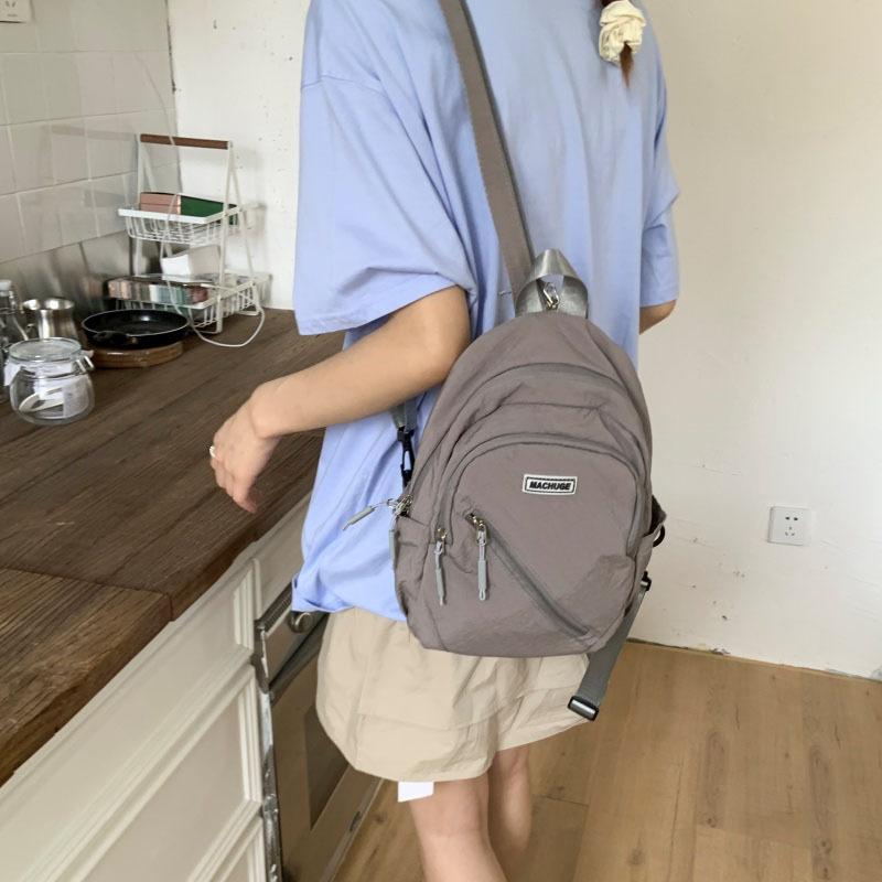 Simple casual double shoulder breast bag women's fashion sports single shoulder crossbody small backpack versatile large capacity men's bag