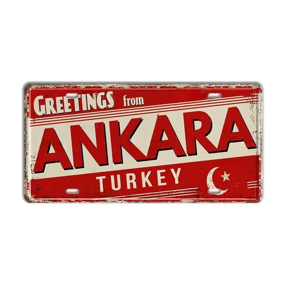 Placa de metal Turquia Portugal Placa de licença Portugal Marco Cidade Estado Placa decorativa Garagem Clube Caverna do homem Bar Pub Decoração de parede