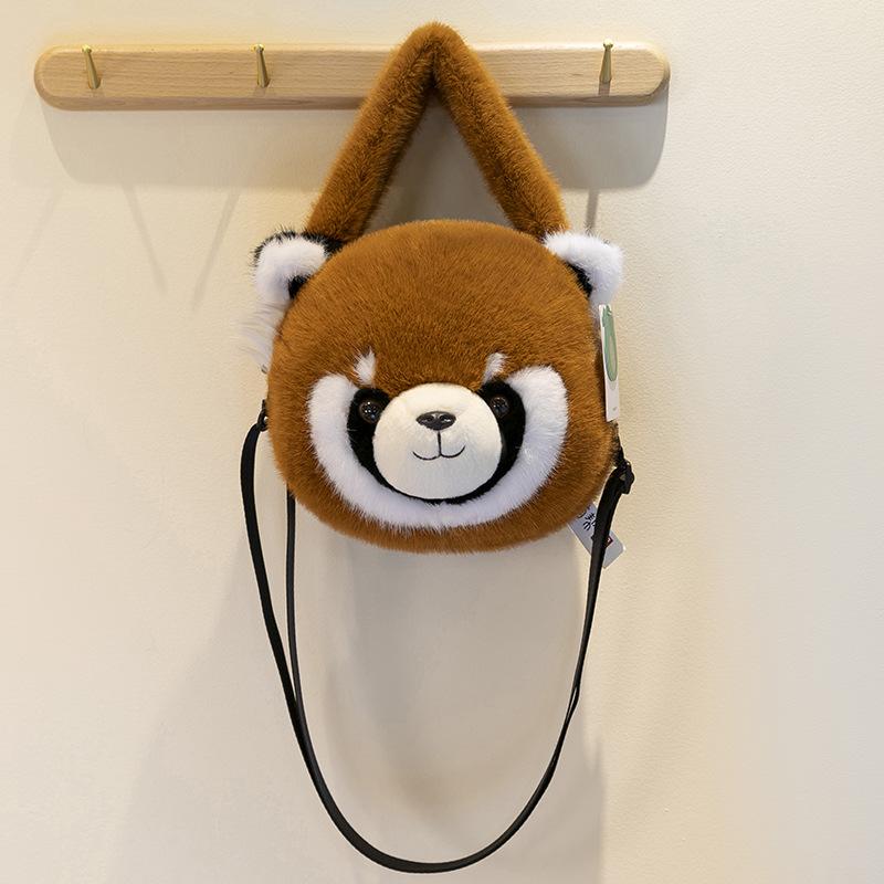 

Мультяшная панда, рюкзак-сокровищница, плюшевая сумочка, детская сумка с динозавром, кукла, девочка, ленивец, бурый медведь, косметичка 25cm【0.25kg】