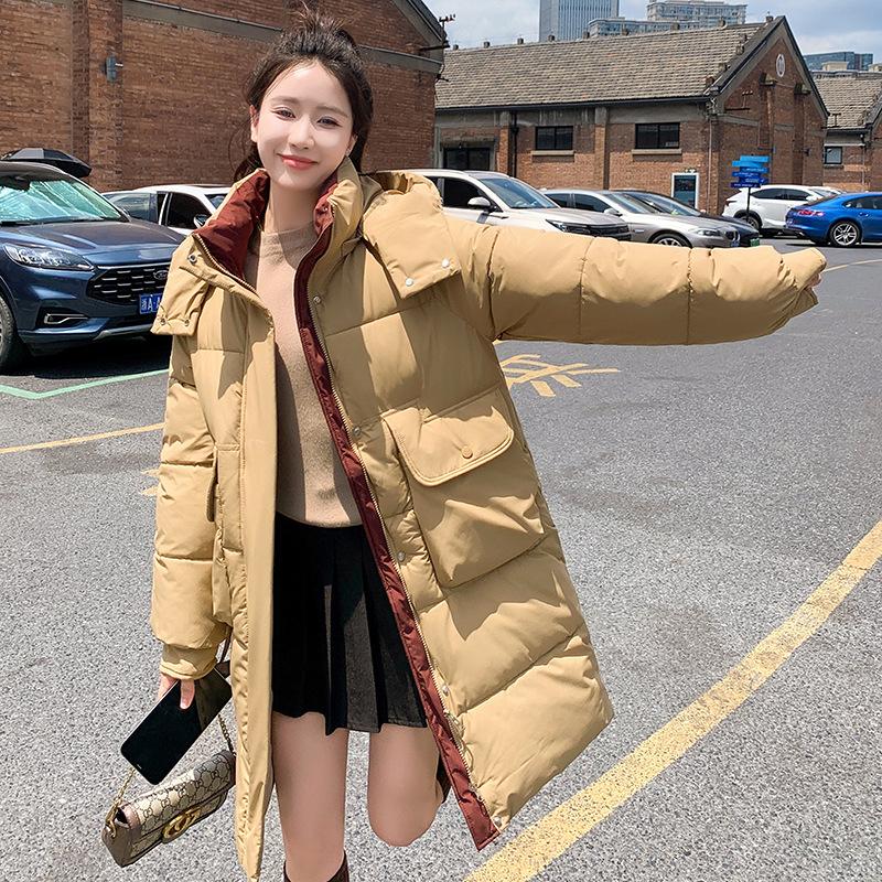 Women's mid-length down jacket new autumn and winter thick warm loose simple