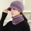 Middle-aged and Old Plush Warm Rabbit Plush Cap Lady Mother Fashion Cold-proof Knitted Hat Outdoor Wool Hat