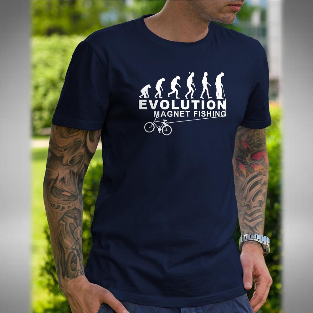 Evolution Of Magnet Fishing T Shirt Funny Geek Hobbie Rusty Treasure Hunter 4XL