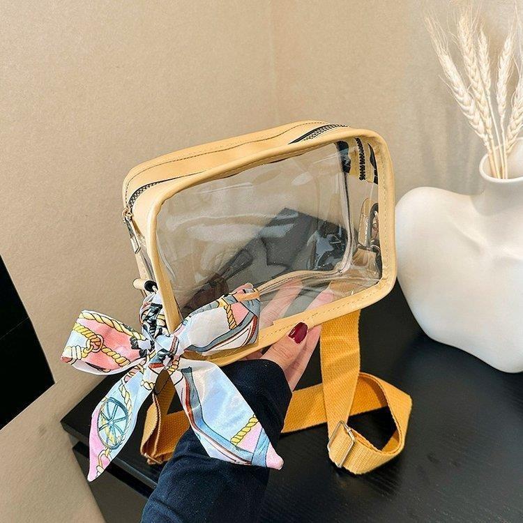 Stylish Urban Chic Transparent Square Shoulder Bag Soft Pvc Jelly Bag