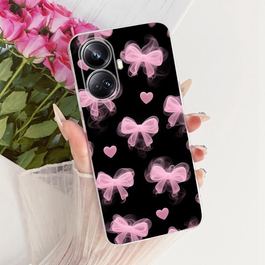 For Realme 10 Pro Case Soft Silicone TPU Protective Bow flower Phone Case For Realme 10Pro+ transparent Realme10 4G Cover Coque