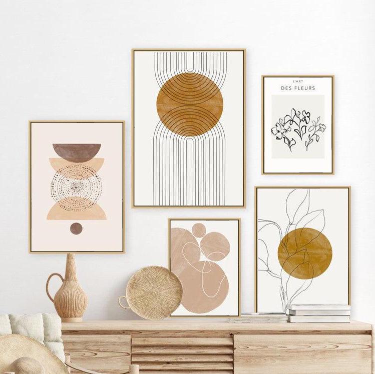 High-End Abstract Line Art Canvas Set for Living and Dining Rooms