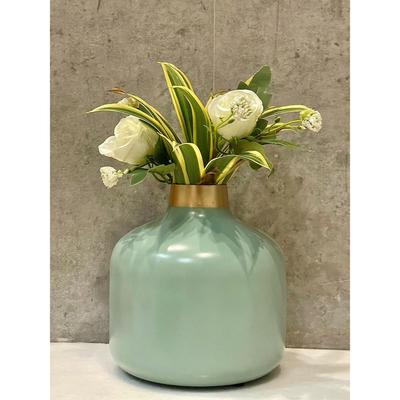 Metal Flower Vase For Home Decor And Living Room Vintage Decor Antique Decor For Home Decor (18X18X18 Cm, Shiny Copper)